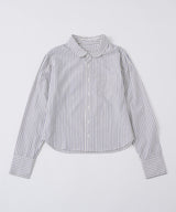 【GIUNON】round collar stripe shirt / ラウンドカラーストライプシャツ