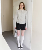 【GIUNON】round collar stripe shirt / ラウンドカラーストライプシャツ