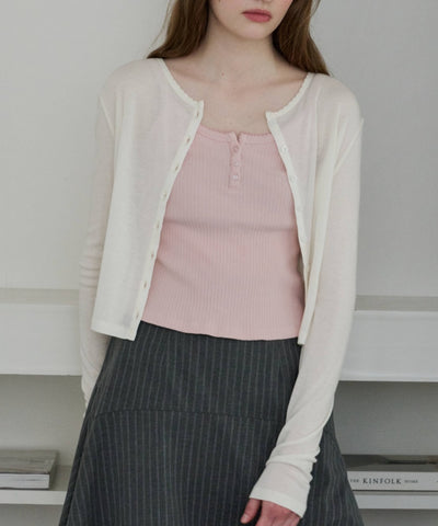【GIUNON】scallop sheer cardigan / スカラップシアーカーディガン