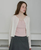 【GIUNON】scallop sheer cardigan / スカラップシアーカーディガン