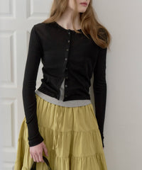 【GIUNON】scallop sheer cardigan / スカラップシアーカーディガン