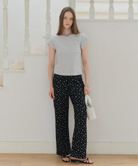 【GIUNON】side belt flower pants / サイドベルトフラワーパンツ