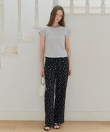 【GIUNON】side belt flower pants / サイドベルトフラワーパンツ