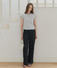 【GIUNON】side belt flower pants / サイドベルトフラワーパンツ