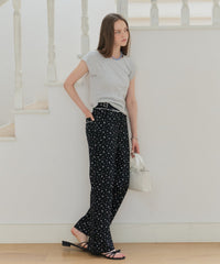 【GIUNON】side belt flower pants / サイドベルトフラワーパンツ