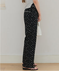 【GIUNON】side belt flower pants / サイドベルトフラワーパンツ