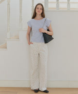 【GIUNON】side belt flower pants / サイドベルトフラワーパンツ