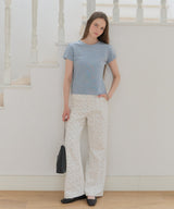 【GIUNON】side belt flower pants / サイドベルトフラワーパンツ