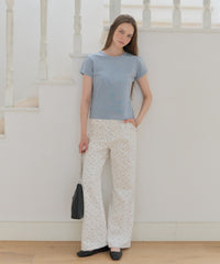 【GIUNON】side belt flower pants / サイドベルトフラワーパンツ