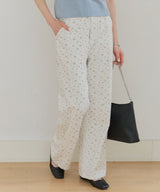 【GIUNON】side belt flower pants / サイドベルトフラワーパンツ