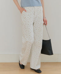 【GIUNON】side belt flower pants / サイドベルトフラワーパンツ