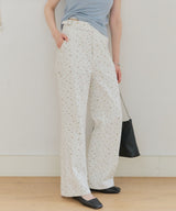 【GIUNON】side belt flower pants / サイドベルトフラワーパンツ