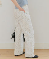 【GIUNON】side belt flower pants / サイドベルトフラワーパンツ