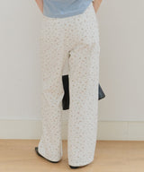 【GIUNON】side belt flower pants / サイドベルトフラワーパンツ