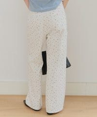 【GIUNON】side belt flower pants / サイドベルトフラワーパンツ