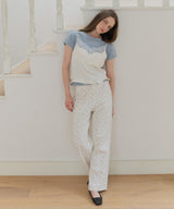 【GIUNON】side belt flower pants / サイドベルトフラワーパンツ