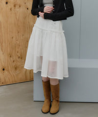 【GIUNON】2way frill sheer skirt / 2wayフリルシアースカート