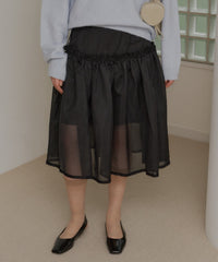 【GIUNON】2way frill sheer skirt / 2wayフリルシアースカート