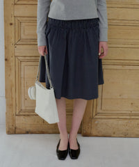 【GIUNON】shirring midi check skirt / シャーリングミディチェックスカート
