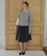 【GIUNON】shirring midi check skirt / シャーリングミディチェックスカート