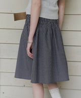 【GIUNON】shirring midi check skirt / シャーリングミディチェックスカート