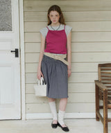 【GIUNON】shirring midi check skirt / シャーリングミディチェックスカート