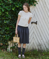 【GIUNON】shirring midi check skirt / シャーリングミディチェックスカート