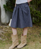 【GIUNON】shirring midi check skirt / シャーリングミディチェックスカート