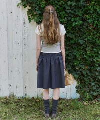 【GIUNON】shirring midi check skirt / シャーリングミディチェックスカート