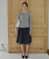 【GIUNON】shirring midi check skirt / シャーリングミディチェックスカート