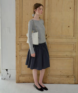 【GIUNON】shirring midi check skirt / シャーリングミディチェックスカート