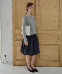 【GIUNON】shirring midi check skirt / シャーリングミディチェックスカート