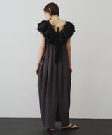 【予約】レースVネックギャザーフリルつけ衿