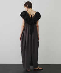 【予約】レースVネックギャザーフリルつけ衿