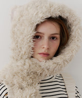 【予約】【J1U by LA BELLE ETUDE】ムートンライクボンディングフードマフラー