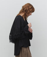 【予約10%OFF】レースケープカラーシャツブラウス