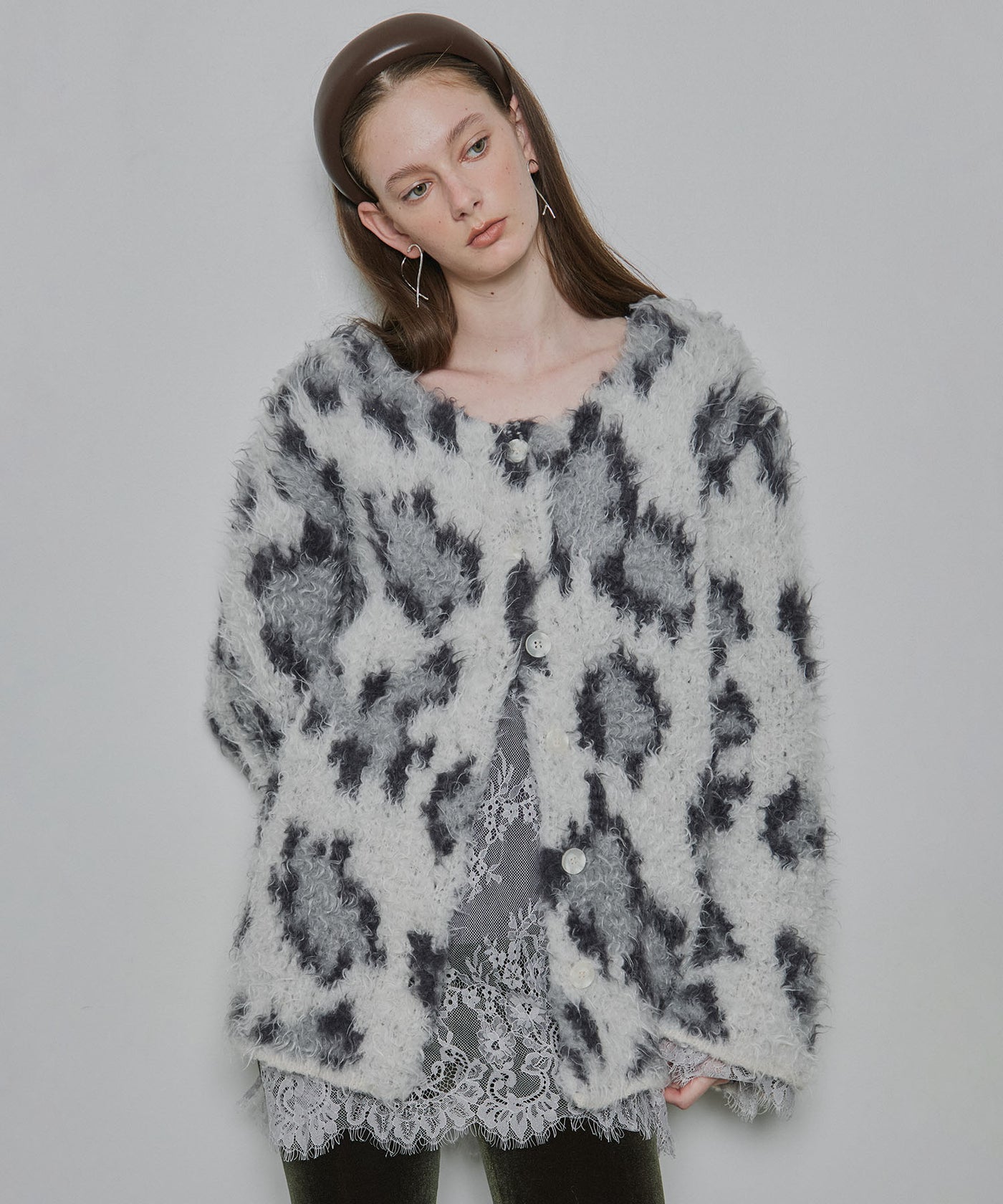 カール起毛レオパード2wayニットジャコット – LA BELLE ETUDE online store