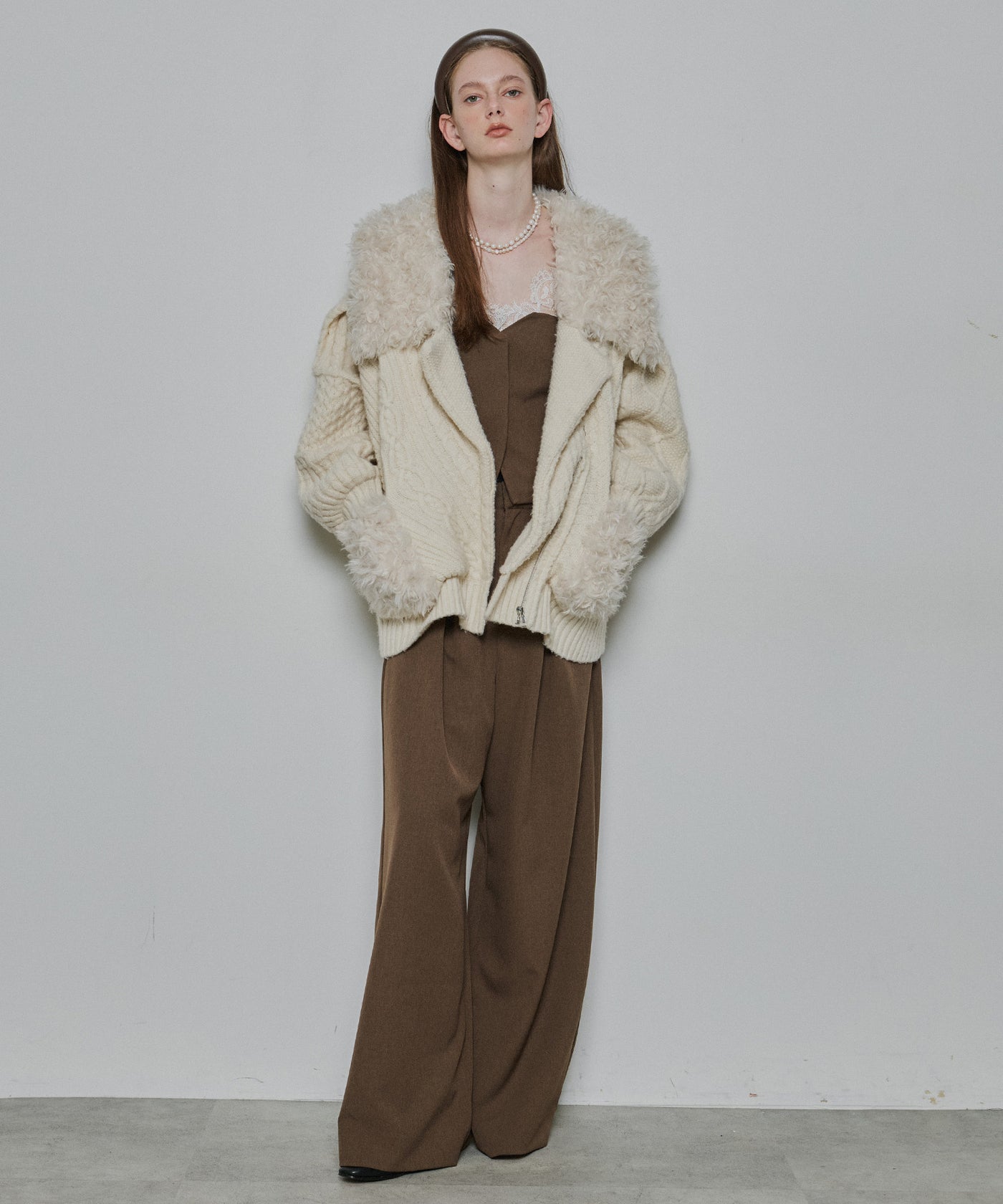 TEN by LA BELLE ETUDE】ニッティングパターン×ファーニットライダース