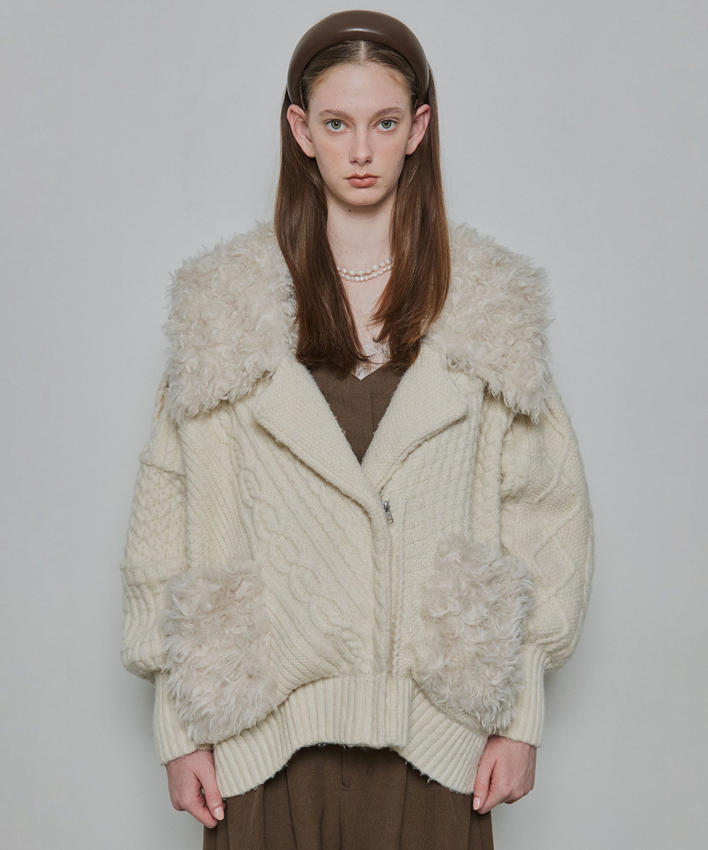 予約】【TEN by LA BELLE ETUDE】ニッティングパターン×ファー