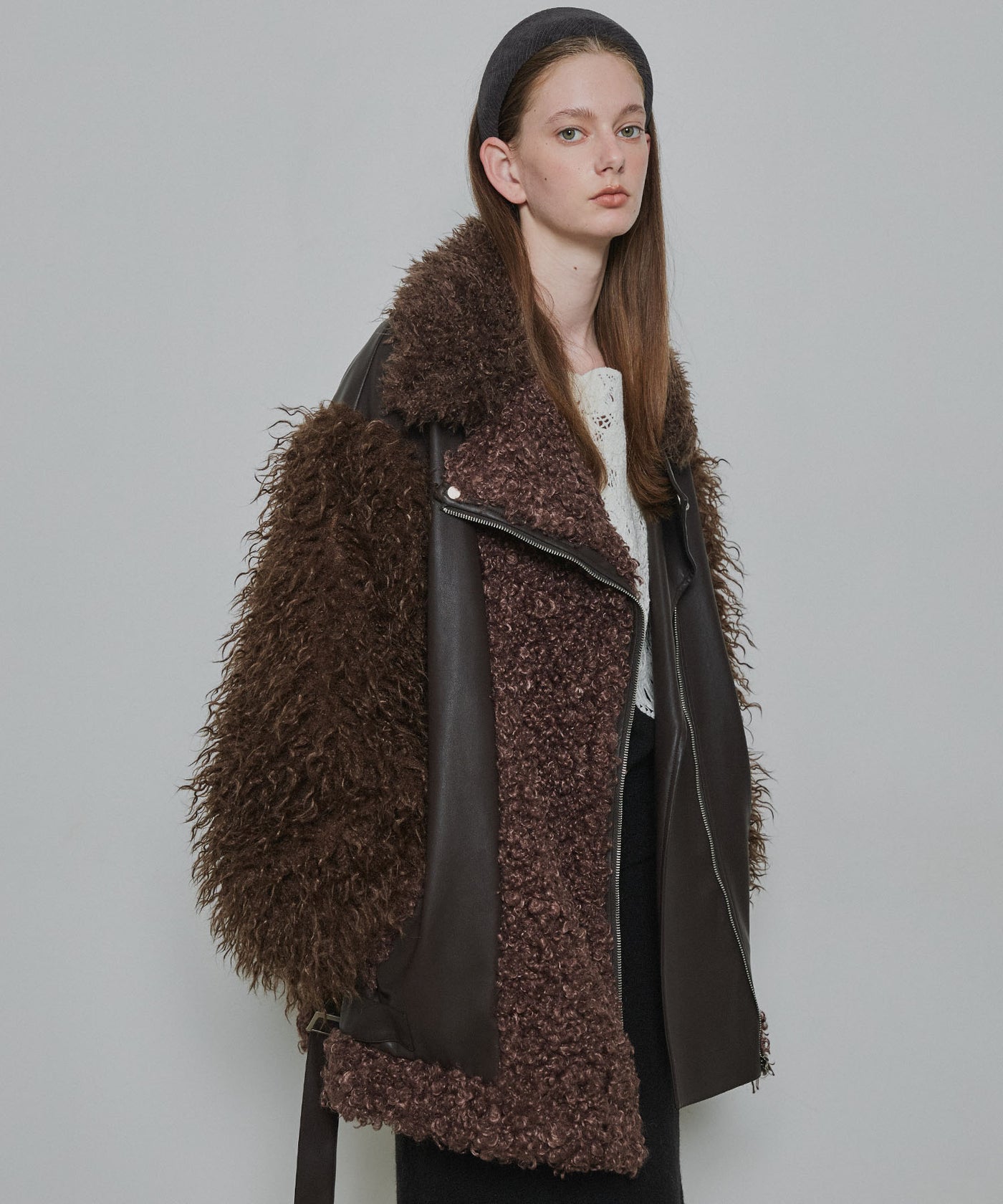 予約】ボリュームファー×レザーBIGジャケットコート – LA BELLE