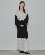 【予約】【TEN by LA BELLE ETUDE】Crochet long knit skirt