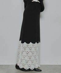 【予約】【TEN by LA BELLE ETUDE】Crochet long knit skirt