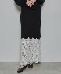 【予約】【TEN by LA BELLE ETUDE】Crochet long knit skirt