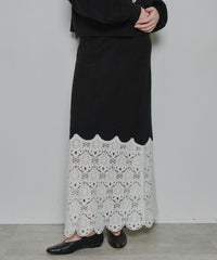 【予約】【TEN by LA BELLE ETUDE】Crochet long knit skirt