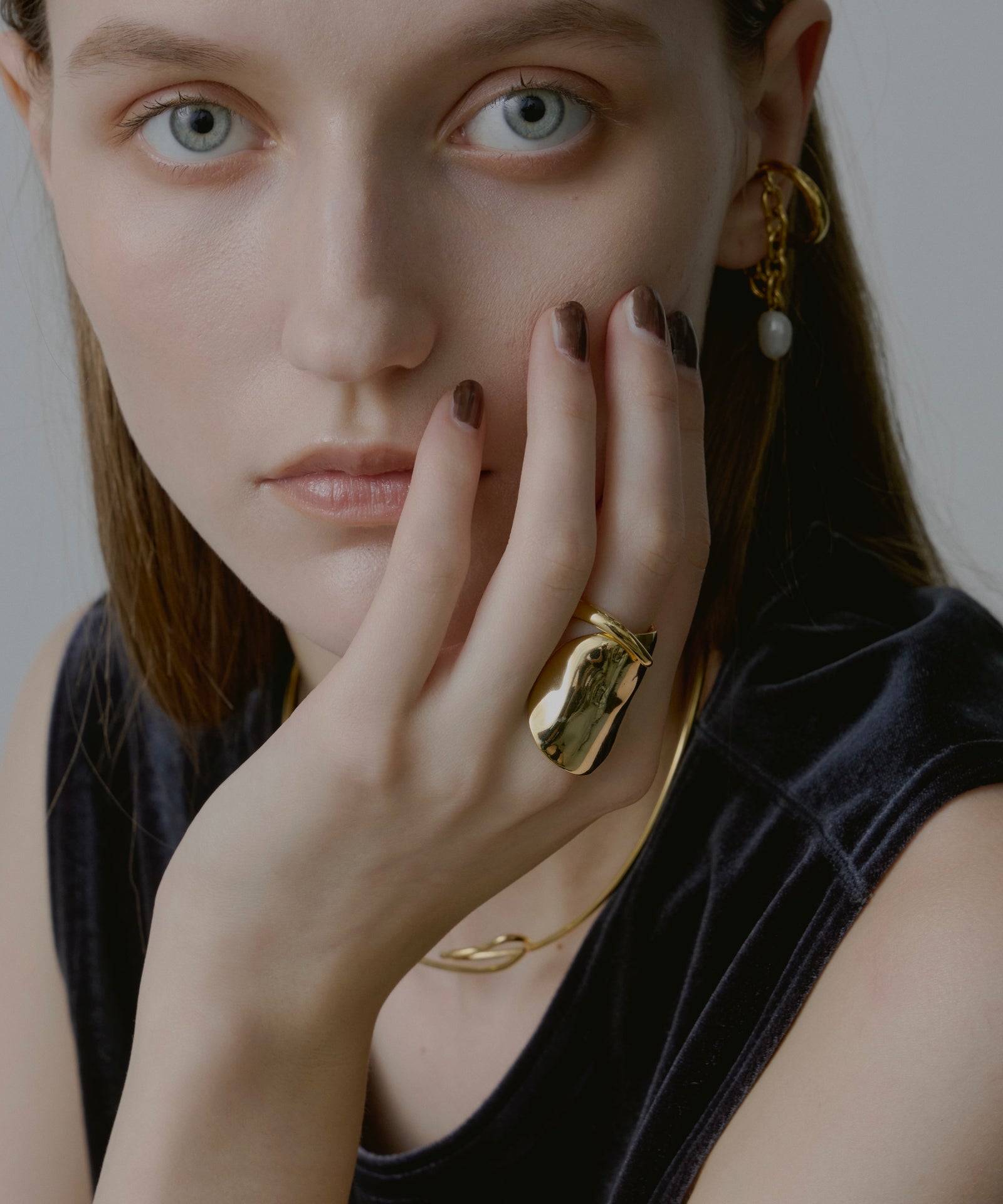 loni】Benjamin asymmetry ring /アシンメトリーデザインリング – LA 