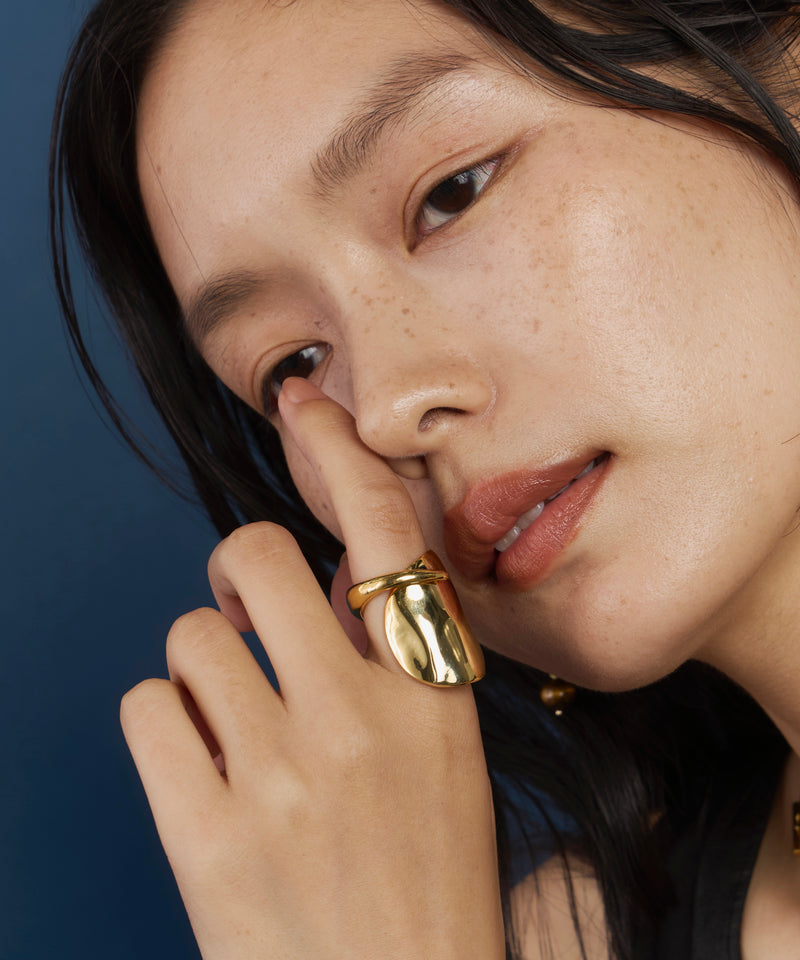 【loni】Benjamin asymmetry ring /アシンメトリーデザインリング