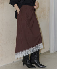 【yae】Asymmetry check pattern skirt / アシンメトリーチェックパターンスカート