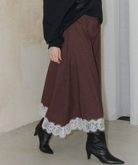 【yae】Asymmetry check pattern skirt / アシンメトリーチェックパターンスカート
