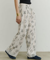 【予約】【room153】エンブロイダリーフラワーリラックスパンツ
