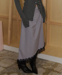【yae】Asymmetry check pattern skirt / アシンメトリーチェックパターンスカート